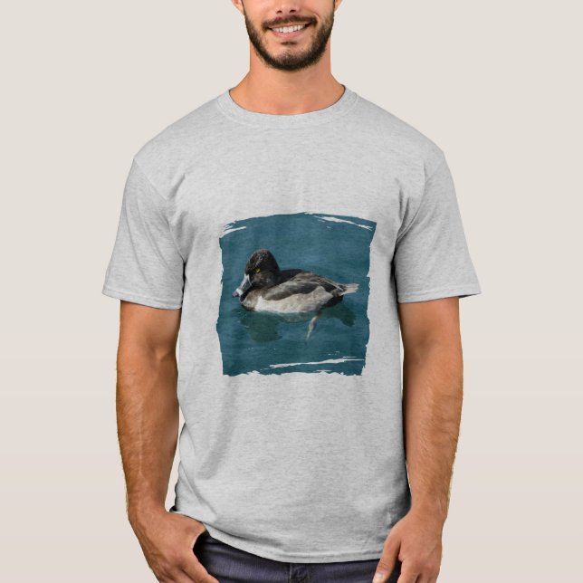 Male Duck Ring-necked Lake Water Photo Bird T-Shirt (Front)