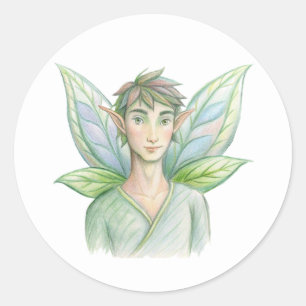 Male Fairy Classic Round Sticker