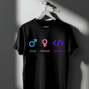 Male Female Coder Symbol   Funny Programmer Gift T-Shirt