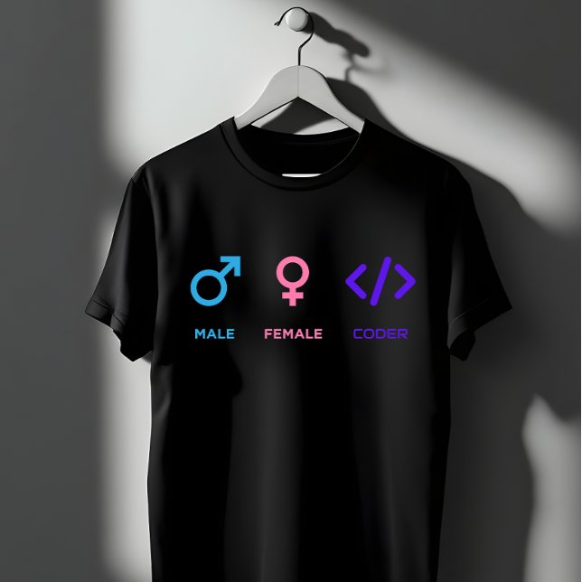 Male Female Coder Symbol | Funny Programmer Gift T-Shirt (Creator Uploaded)