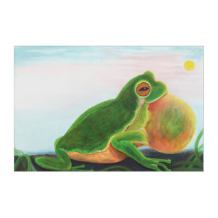 Male frog sing a song to attract a mate  acrylic print