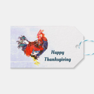 male gallinaceous ,rooster Personalised Gift Tags