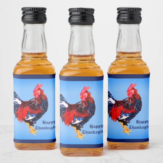 male gallinaceous ,rooster Personalised Liquor Bottle Label (Bottles)