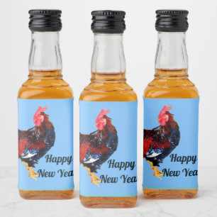 male gallinaceous ,rooster Personalised Liquor Bottle Label