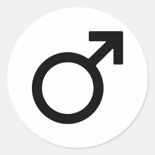 Male Gender Symbol Classic Round Sticker (Front)