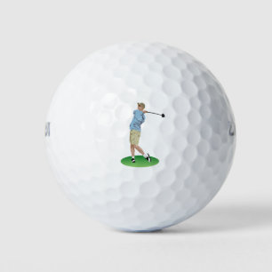 Male Golf Player Balls