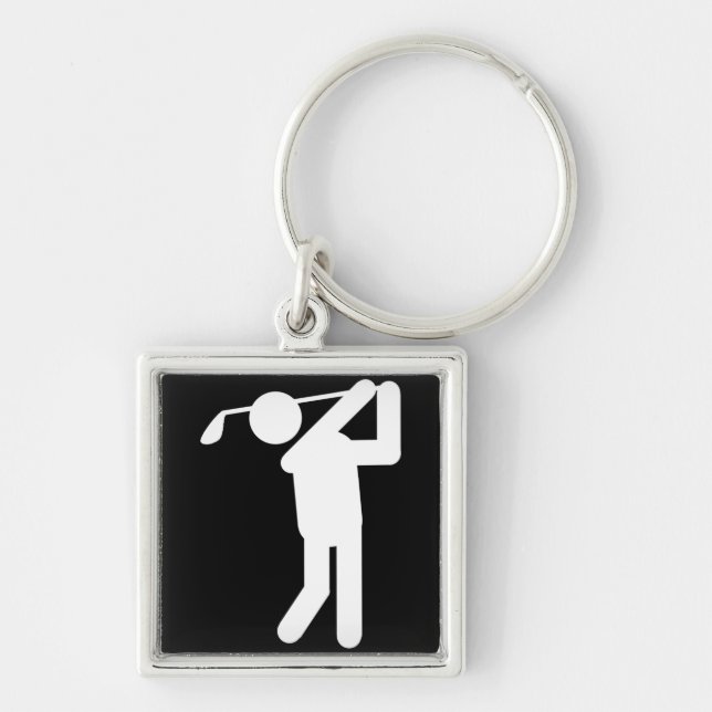 Male Golfer - Golfing Man Key Ring (Front)