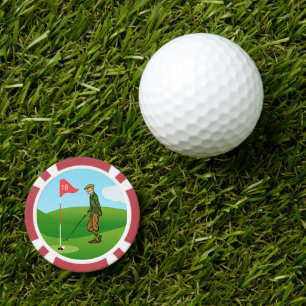 Male Golfers:  1 Tapping In & 1 Pitching Out Poker Chips