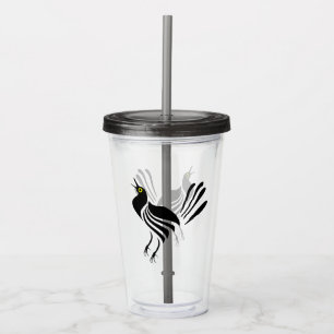 Male Grackle Black Bird Acrylic Tumbler