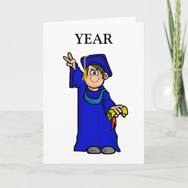 Male Graduate - Customise Year  Greeting Card V (Front)