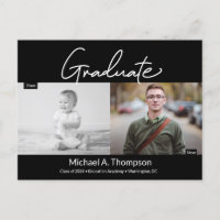 Male Graduate Script Then and Now Grad Photo