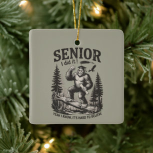 Male Graduation 2026 Grad Senior School Bigfoot Ceramic Ornament