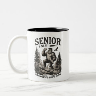 Male Graduation 2026 Grad Senior School Bigfoot Two-Tone Coffee Mug