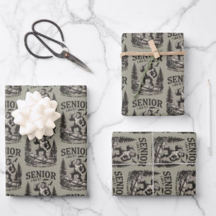 Male Graduation 2026 Grad Senior School Bigfoot Wrapping Paper Sheet