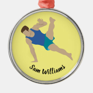 Male Gymnast Metal Ornament