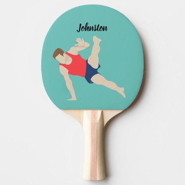 Male Gymnast Ping Pong Paddle (Front)