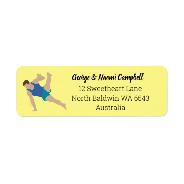 Male Gymnast Return Address Label (Front)