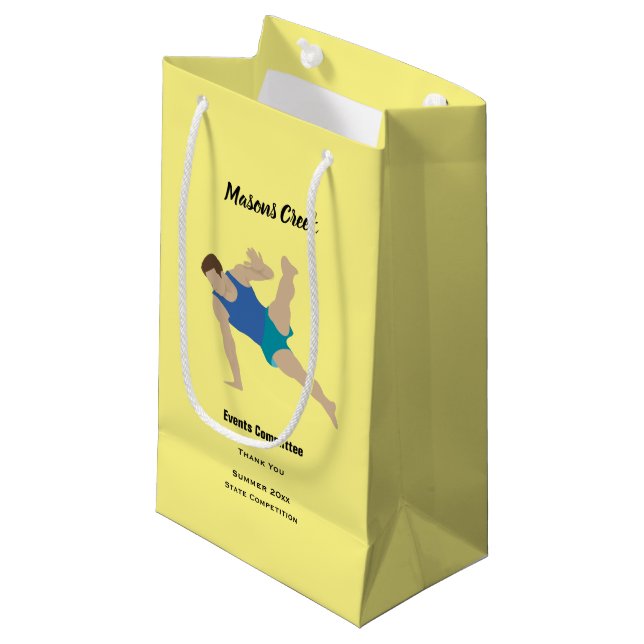 Male Gymnast Small Gift Bag (Front Angled)