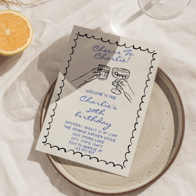  Male Hand Written Drawn For Him Birthday Party Invitation (Creator Uploaded)