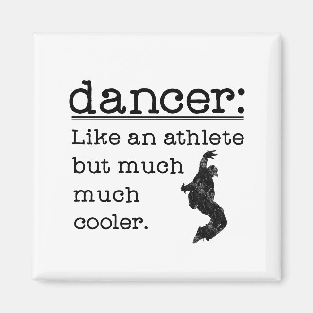 Male Hip Hop Dancer Like an Athlete square Magnet (Front)