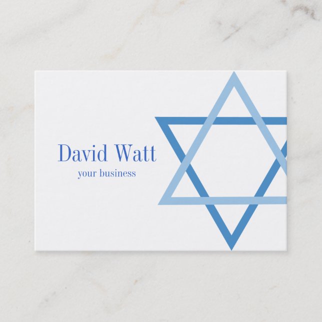 Male Jewis Star of David Business Card (Front)
