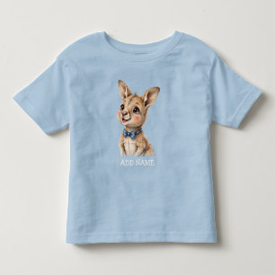 Male Kangaroo: Baby Animal Pastel Bow Birthday Toddler T-Shirt