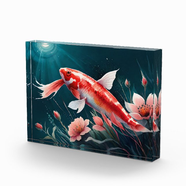 Male Koi Fish Drawing Japanese Art Koi Fish Pond Photo Block (Right)