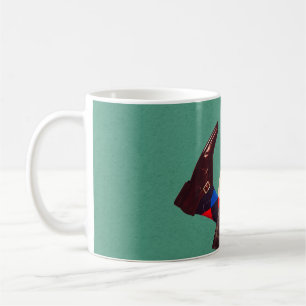Male legs stacking in round on pastel geometrical coffee mug