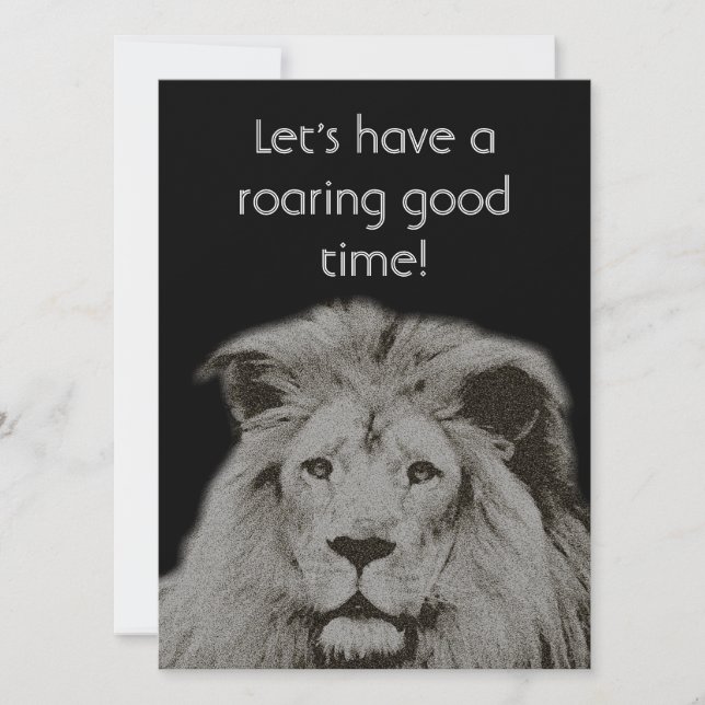 Male Lion - BIrthday Party Invitation (Front)