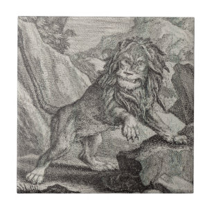 Male Lion in Serengeti National Park, Tanzania Ceramic Tile