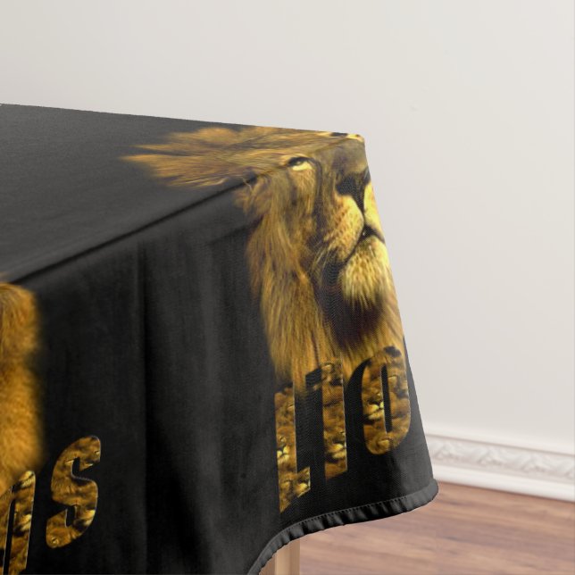 Male Lion With Lion's Name, Tablecloth (In Situ)