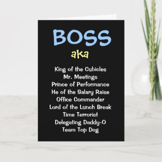 Male Man Boss Christmas Funny Cruel Joke Card