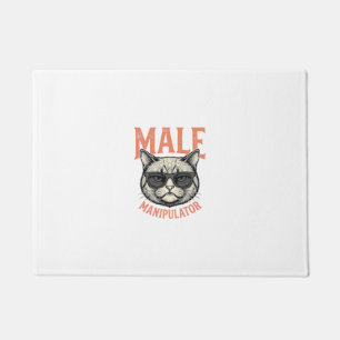 Male Manipulator Funny Cat Sunglasses Vintage Shir Doormat