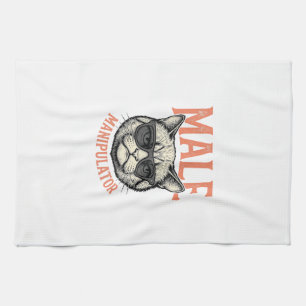 Male Manipulator Funny Cat Sunglasses Vintage Shir Tea Towel