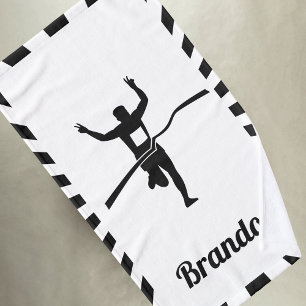 Male Marathon Runner Cross Country Jogging Name Hand Towel