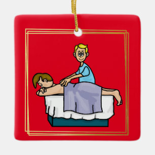 Male Massage Christmas Ornament