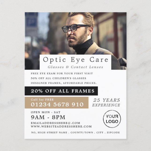 Male Model, Optician, Technical Practitioner Flyer (Front)