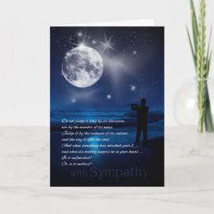 Male Musician Sympathy Moonlit Beach Endless Song Card