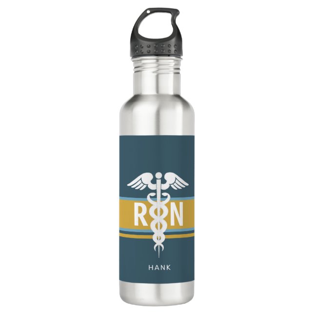 Male Nurse Blue Masculine Personalised 710 Ml Water Bottle (Front)