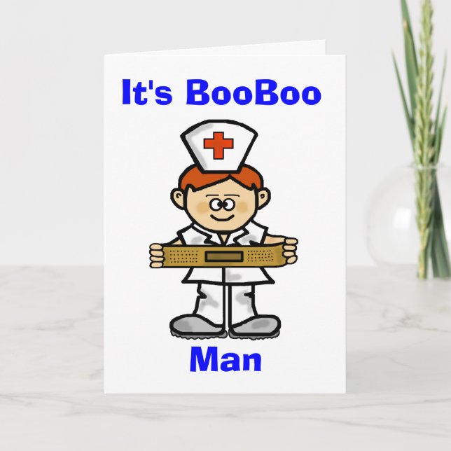 Male Nurse Red Hair Greeting Card to Customise (Front)