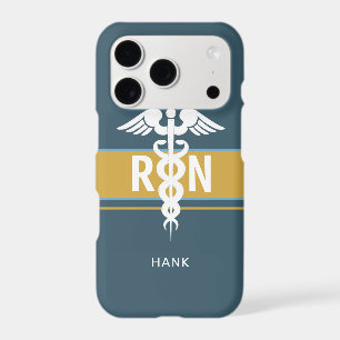 Male Nurse RN Healthcare Blue Gold Personalised 