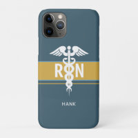 Male Nurse RN Healthcare Blue Gold Personalised 