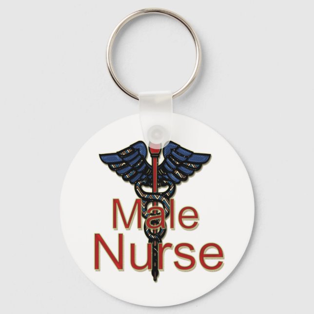 Male Nurse with Caduceus Key Ring (Front)