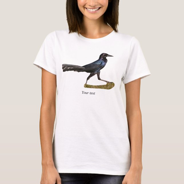 Male of Boat-tailed Grackle photography T-Shirt (Front)