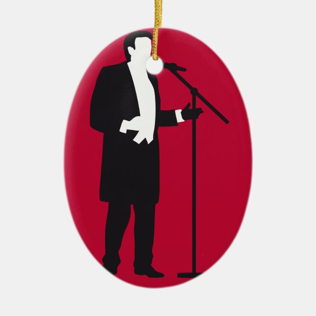 male opera singer ceramic ornament (Front)