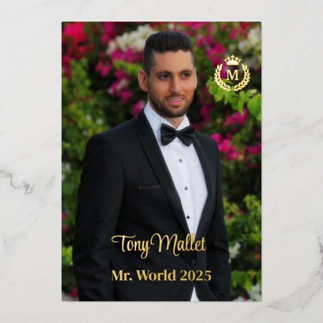 Male Pageant Autograph Card (Front)