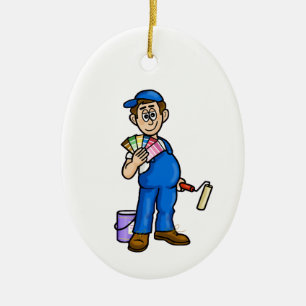 Male Painter with Sample Colour Cards Ornament