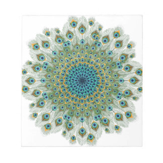 Male Peacock Colourful Mandala Notepad