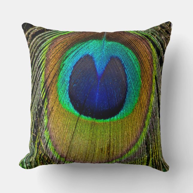 Male peacock tail feathers cushion (Front)