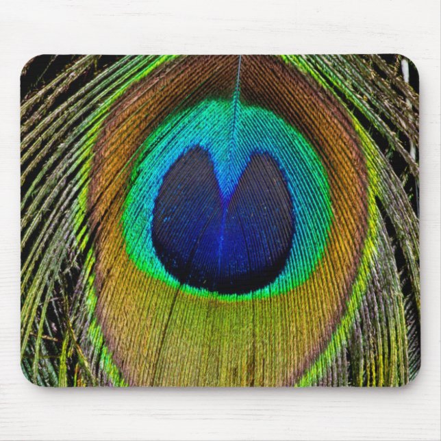 Male peacock tail feathers mouse pad (Front)